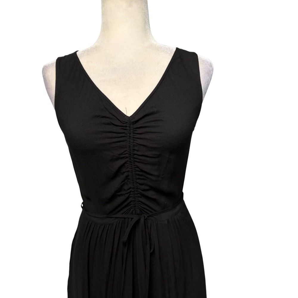 Young Fabulous & Broke Maxi Dress Women S Basque Ruched Slit YFB Minimalist LBD - Picture 5 of 12